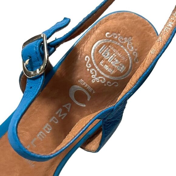 JEFFREY CAMPBELL Dime Blue Leather Sandals 8 - Picture 9 of 12